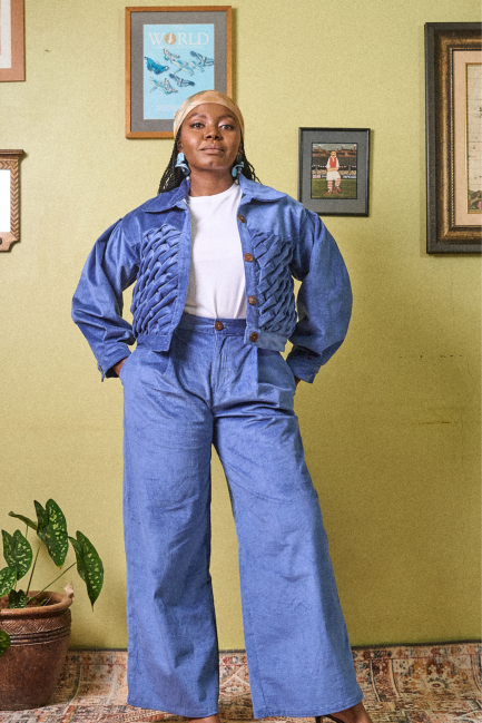 Tofali Corduroy Pants - Blue