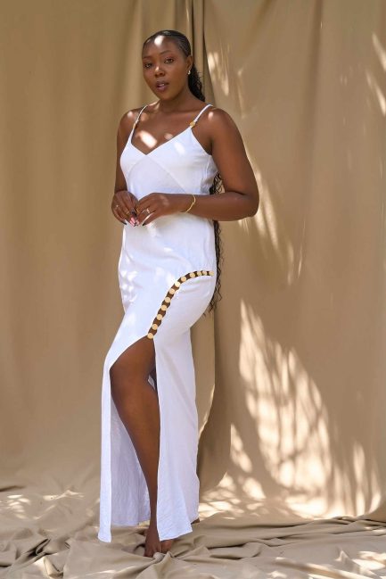 Harare Beaded White Dress